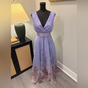 NWT FEHAUTE Lilac Purple Ethereal Floral Gown Sz 4 Fairycore Wedding Bridesmaid